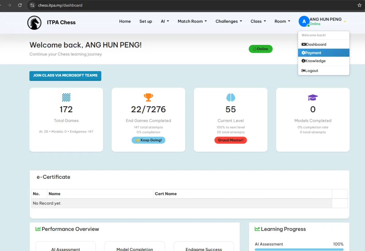 Tutor Companion participant payment page